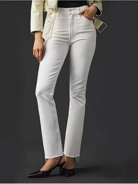 Zara White Straight-Leg Women's Jeans Split Seam - NWOT